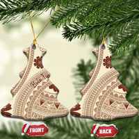 Bula Fiji Classic Masi Tapa Ceramic Ornament Vintage Beige LT7 Christmas Tree Beige - Polynesian Pride