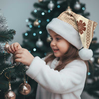 Bula Fiji Classic Masi Tapa Christmas Santa Hat Vintage Beige - Polynesian Pride