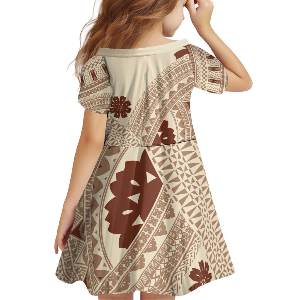 Bula Fiji Classic Masi Tapa Family Matching Puletasi and Hawaiian Shirt Vintage Beige - Polynesian Pride