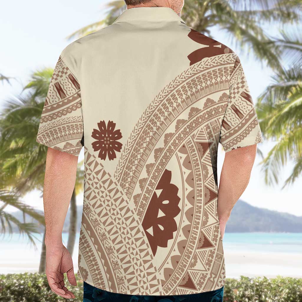 Bula Fiji Classic Masi Tapa Hawaiian Shirt Vintage Beige - Polynesian Pride