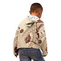 Bula Fiji Classic Masi Tapa Kid Hoodie Vintage Beige - Polynesian Pride
