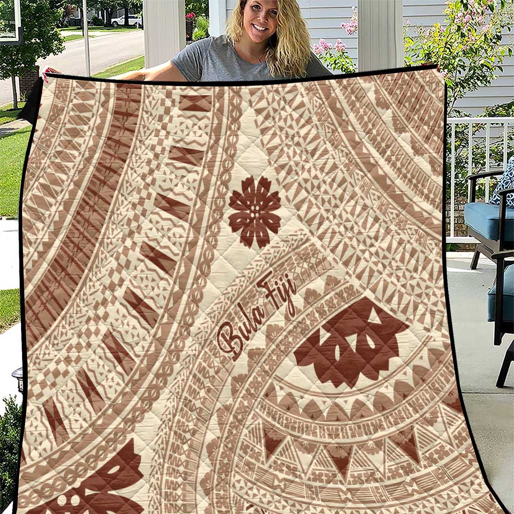 Bula Fiji Classic Masi Tapa Quilt Vintage Beige - Polynesian Pride
