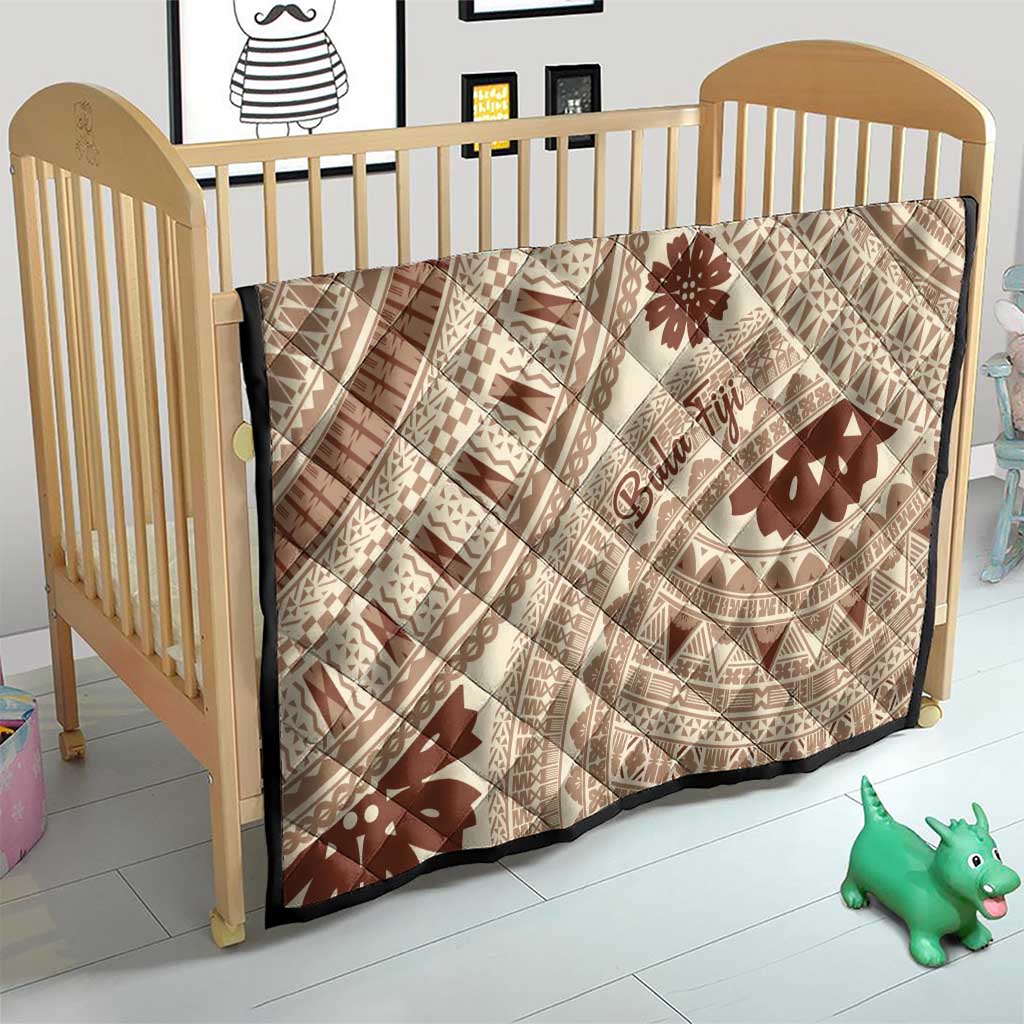 Bula Fiji Classic Masi Tapa Quilt Vintage Beige - Polynesian Pride