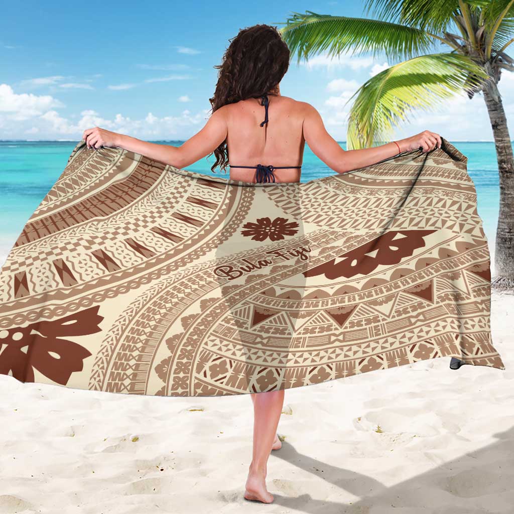 Bula Fiji Classic Masi Tapa Sarong Vintage Beige LT7 - Polynesian Pride