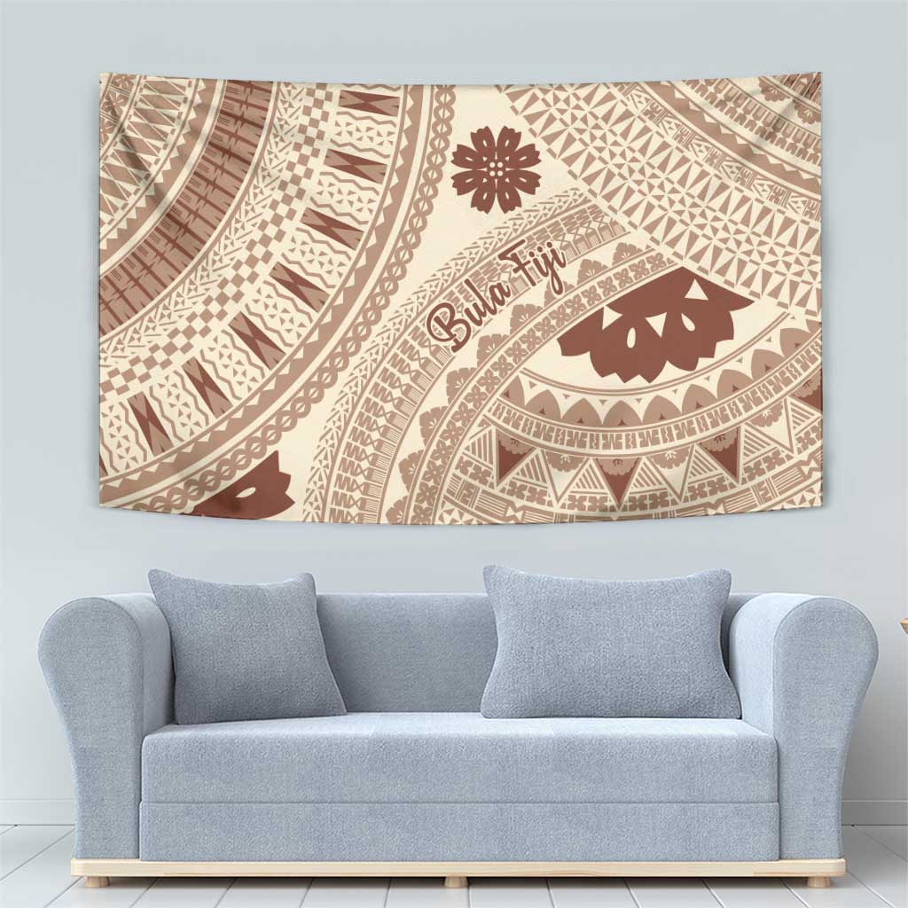 Bula Fiji Classic Masi Tapa Tapestry Vintage Beige - Polynesian Pride