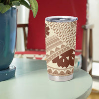 Bula Fiji Classic Masi Tapa Tumbler Cup Vintage Beige - Polynesian Pride