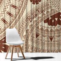 Bula Fiji Classic Masi Tapa Window Curtain Vintage Beige - Polynesian Pride