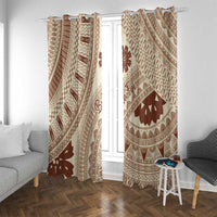 Bula Fiji Classic Masi Tapa Window Curtain Vintage Beige - Polynesian Pride