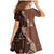 Bula Fiji Family Matching Mermaid Dress and Hawaiian Shirt Tribal Masi Tapa - Brown LT7 - Polynesian Pride