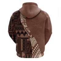 Bula Fiji Hoodie Tribal Masi Tapa - Brown LT7 - Polynesian Pride