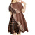 Bula Fiji Kid Short Sleeve Dress Tribal Masi Tapa - Brown LT7 - Polynesian Pride