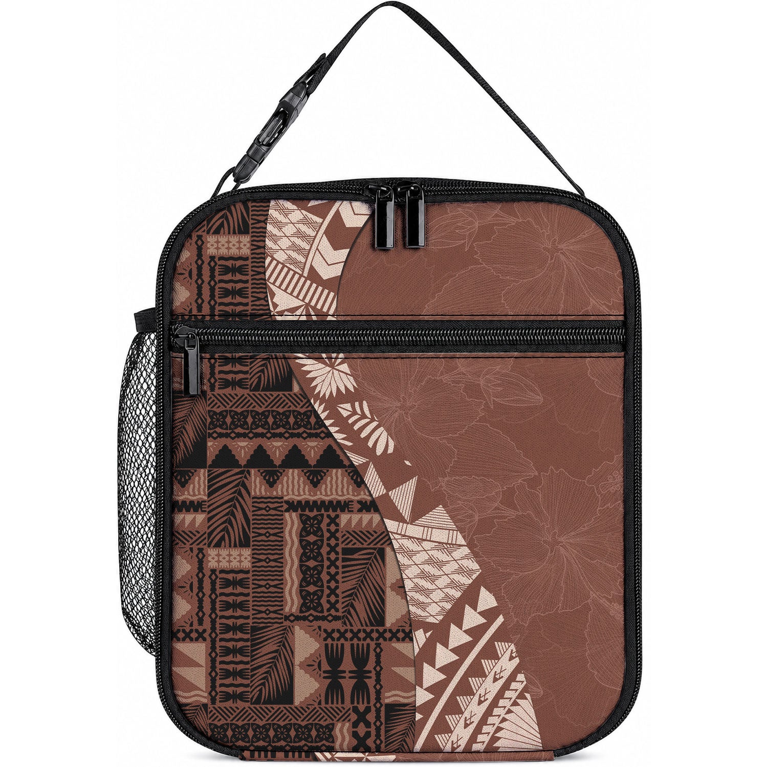 Bula Fiji Lunch Bag Tribal Masi Tapa - Brown