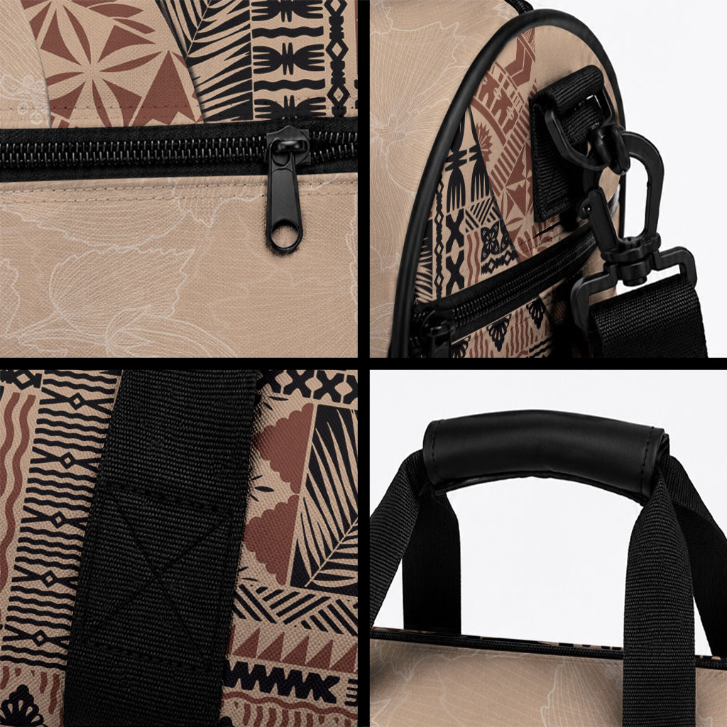 Bula Fiji Duffle Bag Tribal Masi Tapa - Beige
