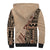 Bula Fiji Sherpa Hoodie Tribal Masi Tapa - Beige LT7 - Polynesian Pride