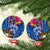 Guam Christmas Ceramic Ornament Turtle Mix Tapa Felis Pasgua LT7 Circle Blue - Polynesian Pride