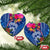 Guam Christmas Ceramic Ornament Turtle Mix Tapa Felis Pasgua LT7 Heart Blue - Polynesian Pride