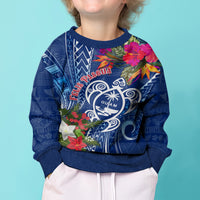 Guam Christmas Kid Ugly Christmas Sweater Turtle Mix Tapa Felis Pasgua LT7 - Polynesian Pride