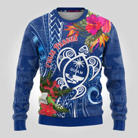 Guam Christmas Ugly Christmas Sweater Turtle Mix Tapa Felis Pasgua LT7 - Polynesian Pride