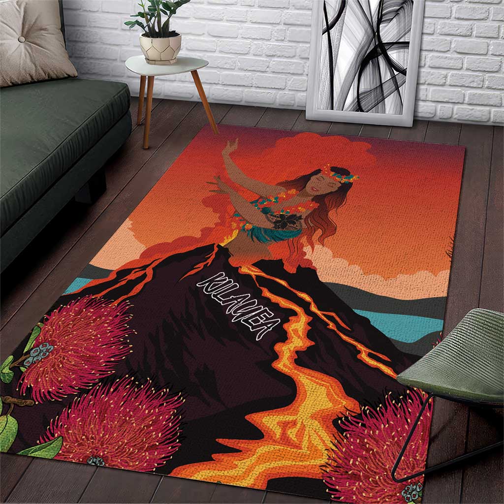 Hawaii Kilauea Volcano Area Rug Pele Goddess