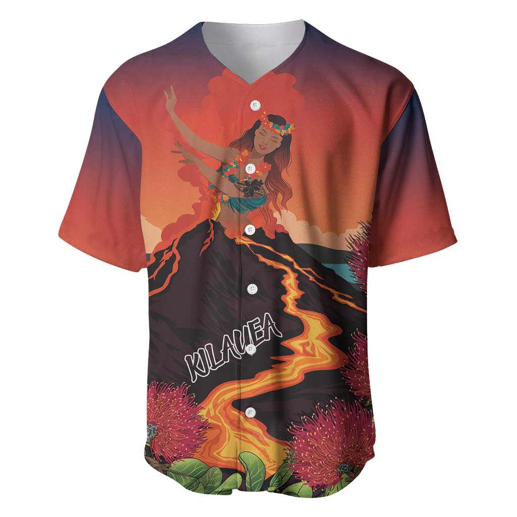Hawaii Kilauea Volcano Baseball Jersey Pele Goddess LT7 Colorful - Polynesian Pride
