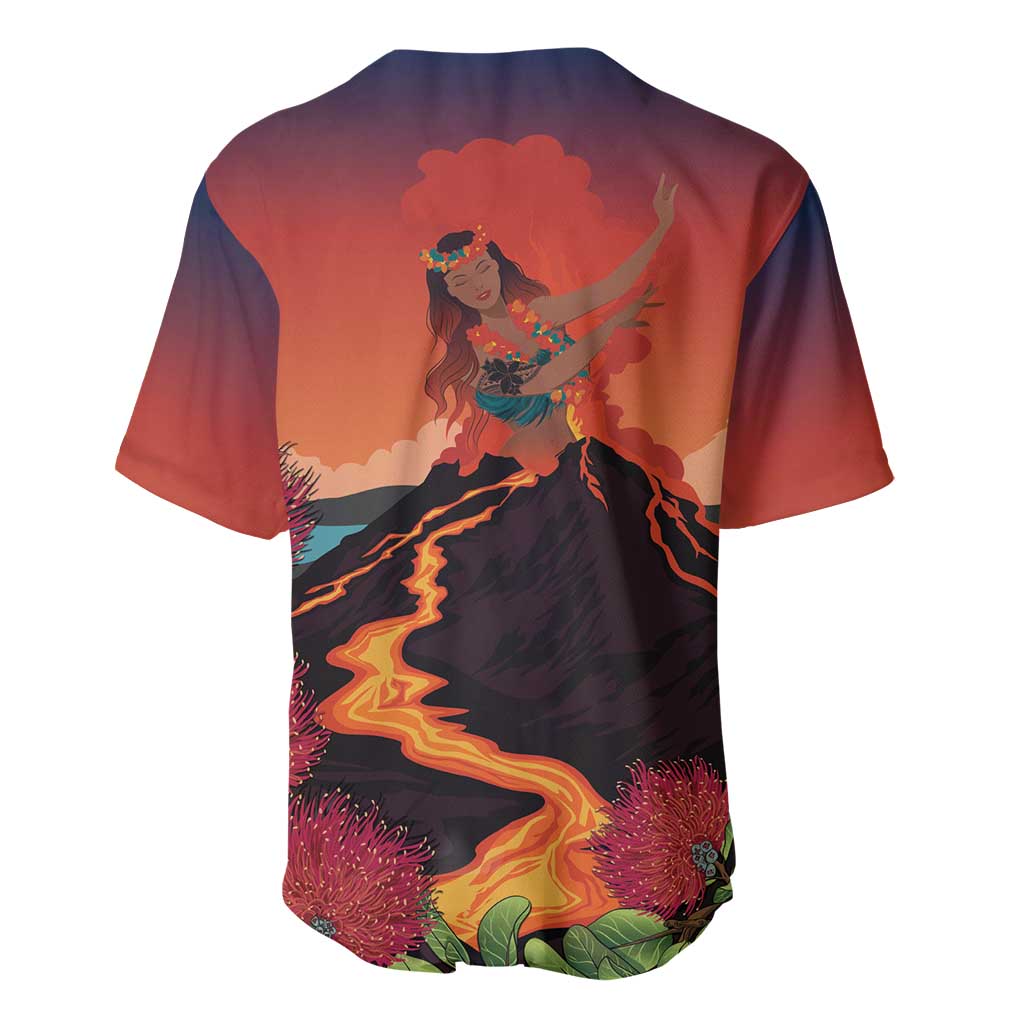 Hawaii Kilauea Volcano Baseball Jersey Pele Goddess LT7 - Polynesian Pride