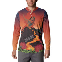 Hawaii Kilauea Volcano Button Sweatshirt Pele Goddess