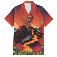 Hawaii Kilauea Volcano Family Matching Off Shoulder Short Dress and Hawaiian Shirt Pele Goddess LT7 Dad's Shirt - Short Sleeve Colorful - Polynesian Pride