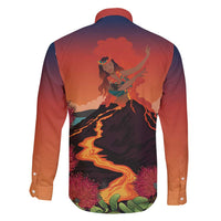 Hawaii Kilauea Volcano Family Matching Off Shoulder Short Dress and Hawaiian Shirt Pele Goddess LT7 - Polynesian Pride