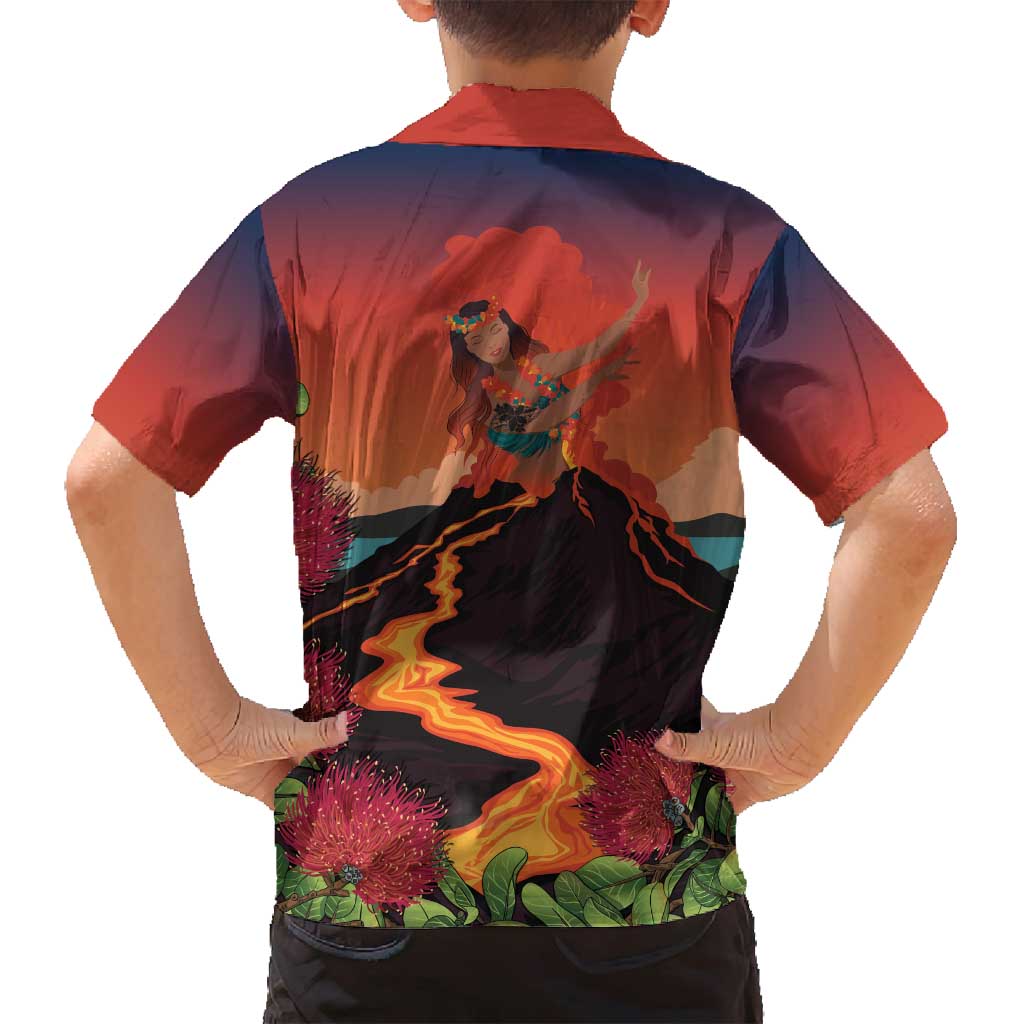 Hawaii Kilauea Volcano Family Matching Tank Maxi Dress and Hawaiian Shirt Pele Goddess LT7 - Polynesian Pride