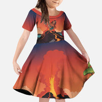 Hawaii Kilauea Volcano Family Matching Tank Maxi Dress and Hawaiian Shirt Pele Goddess LT7 Daughter's Dress Colorful - Polynesian Pride