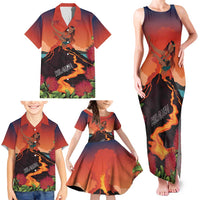Hawaii Kilauea Volcano Family Matching Tank Maxi Dress and Hawaiian Shirt Pele Goddess LT7 - Polynesian Pride