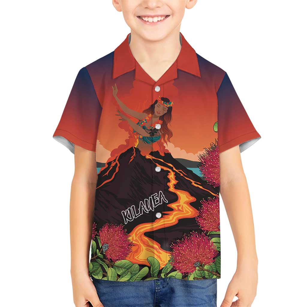 Hawaii Kilauea Volcano Family Matching Tank Maxi Dress and Hawaiian Shirt Pele Goddess LT7 Son's Shirt Colorful - Polynesian Pride