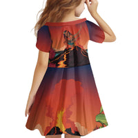 Hawaii Kilauea Volcano Kid Short Sleeve Dress Pele Goddess