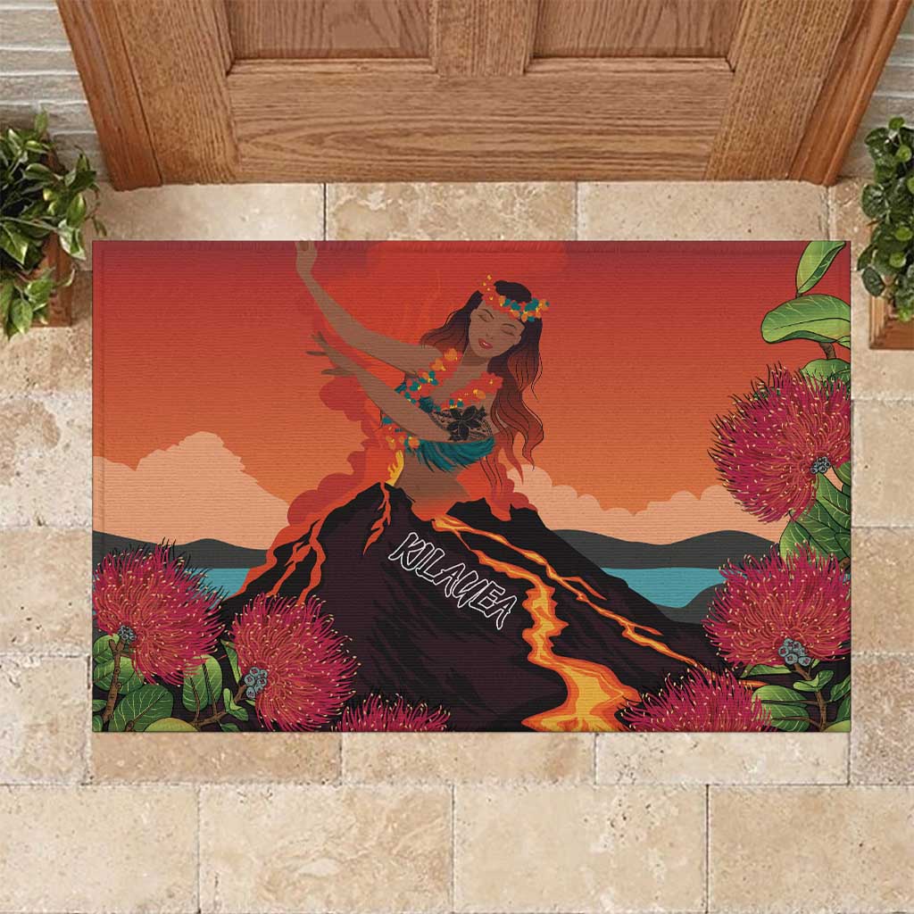 Hawaii Kilauea Volcano Rubber Doormat Pele Goddess