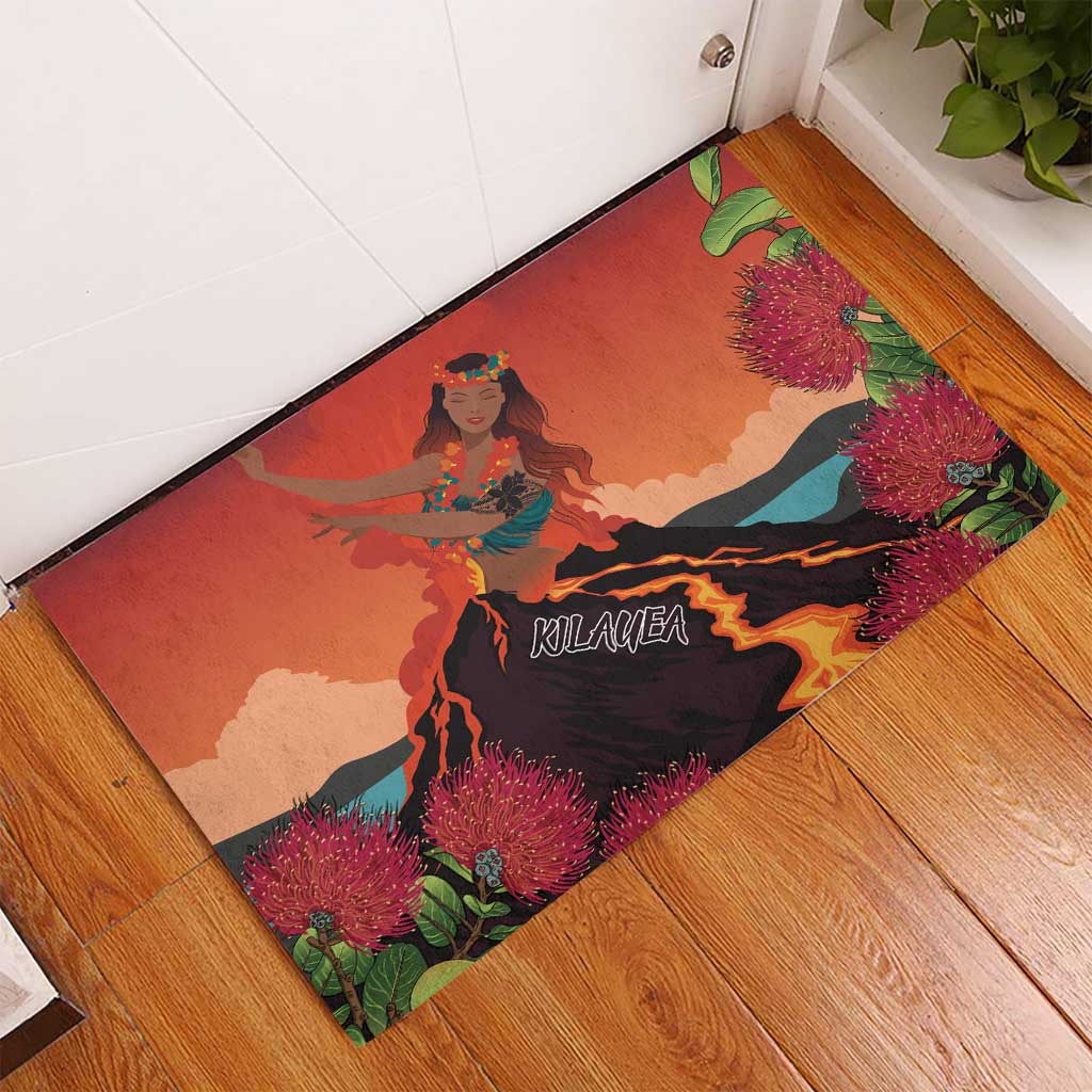 Hawaii Kilauea Volcano Rubber Doormat Pele Goddess