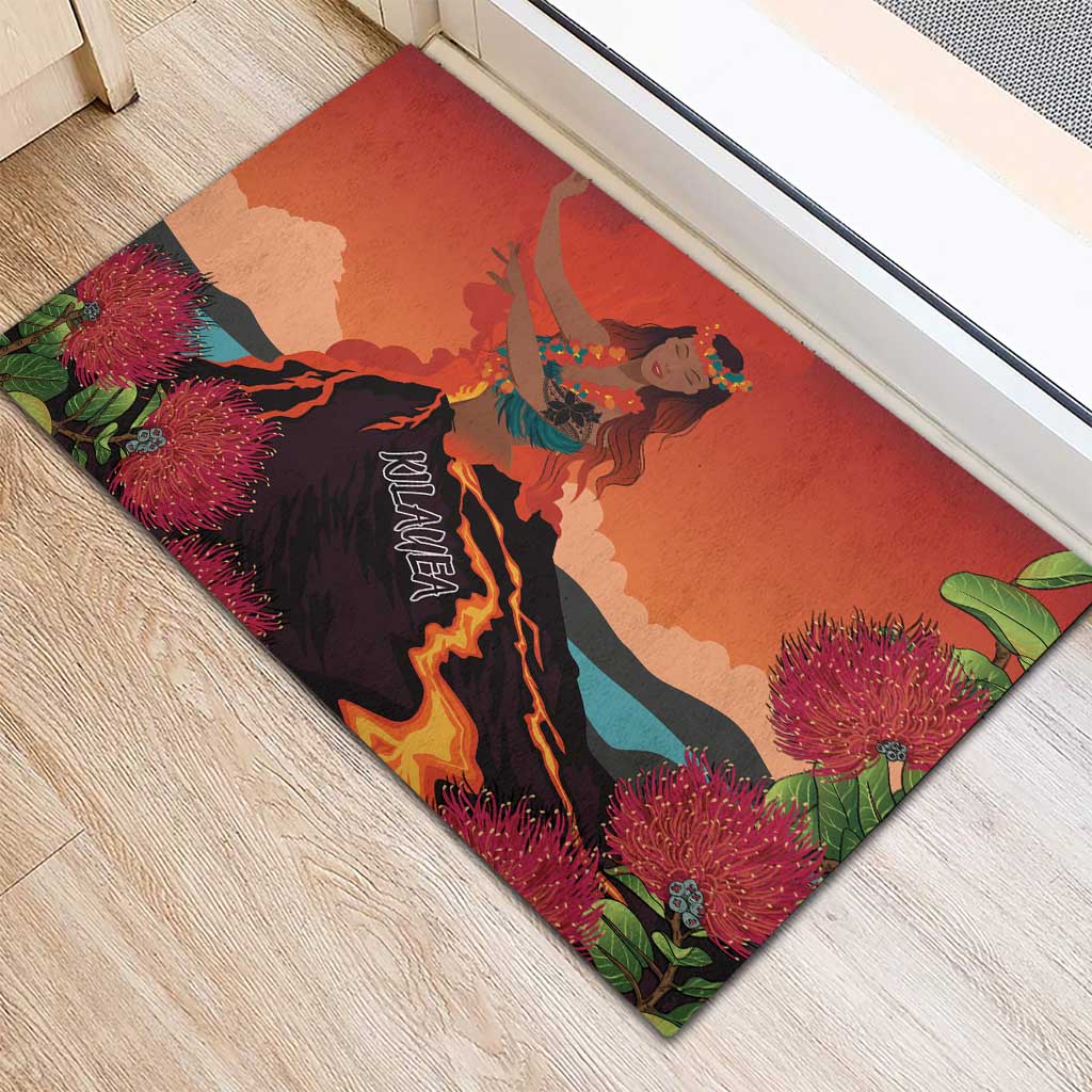 Hawaii Kilauea Volcano Rubber Doormat Pele Goddess