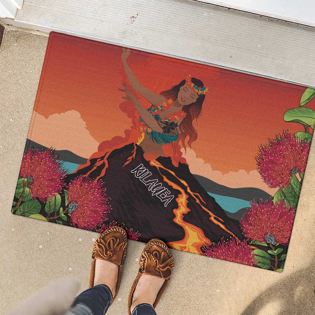 Hawaii Kilauea Volcano Rubber Doormat Pele Goddess