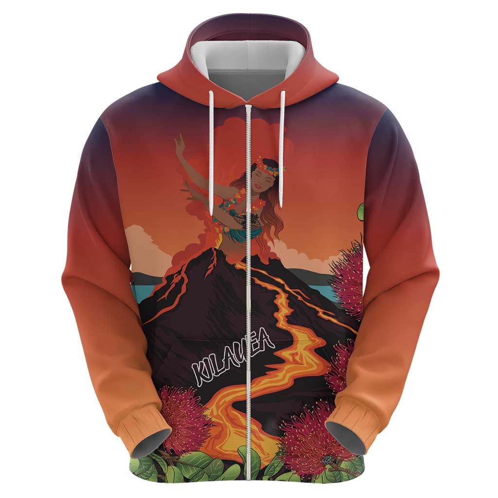 Hawaii Kilauea Volcano Zip Hoodie Pele Goddess