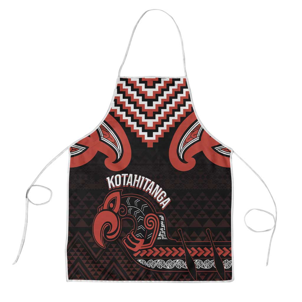 Maori Waitangi Apron Kotahitanga Poutama Mix Whakairo LT7 Black - Polynesian Pride