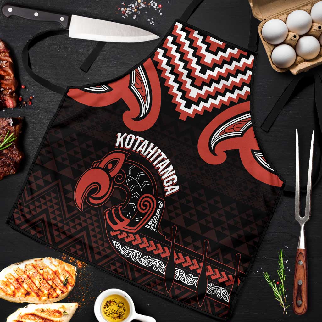 Maori Waitangi Apron Kotahitanga Poutama Mix Whakairo LT7 Black - Polynesian Pride