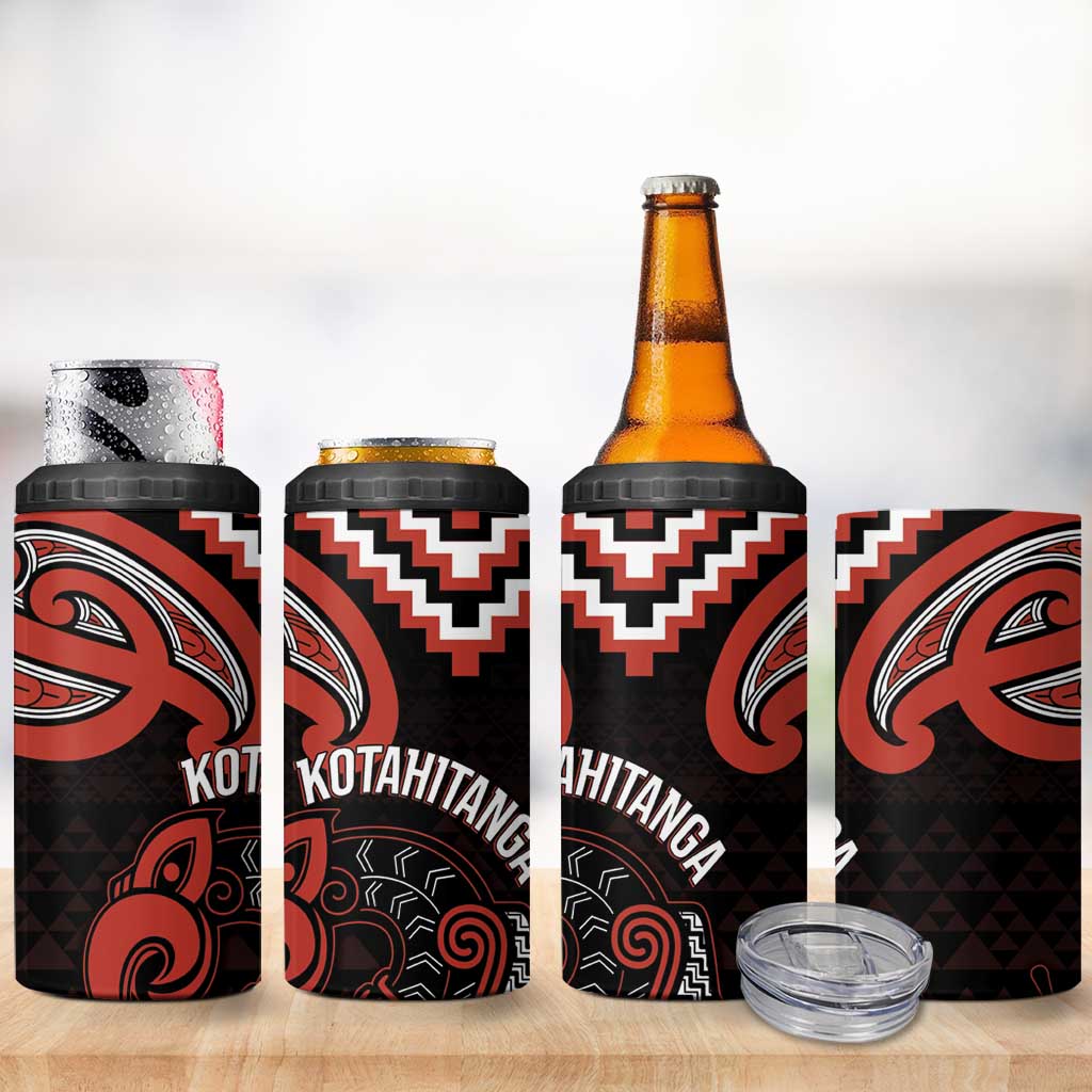 Maori Waitangi 4 in 1 Can Cooler Tumbler Kotahitanga Poutama Mix Whakairo LT7 - Polynesian Pride