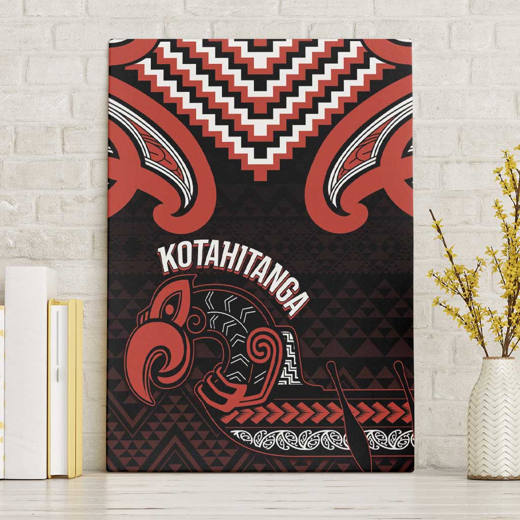 Maori Waitangi Canvas Wall Art Kotahitanga Poutama Mix Whakairo LT7 Without Frame Black - Polynesian Pride