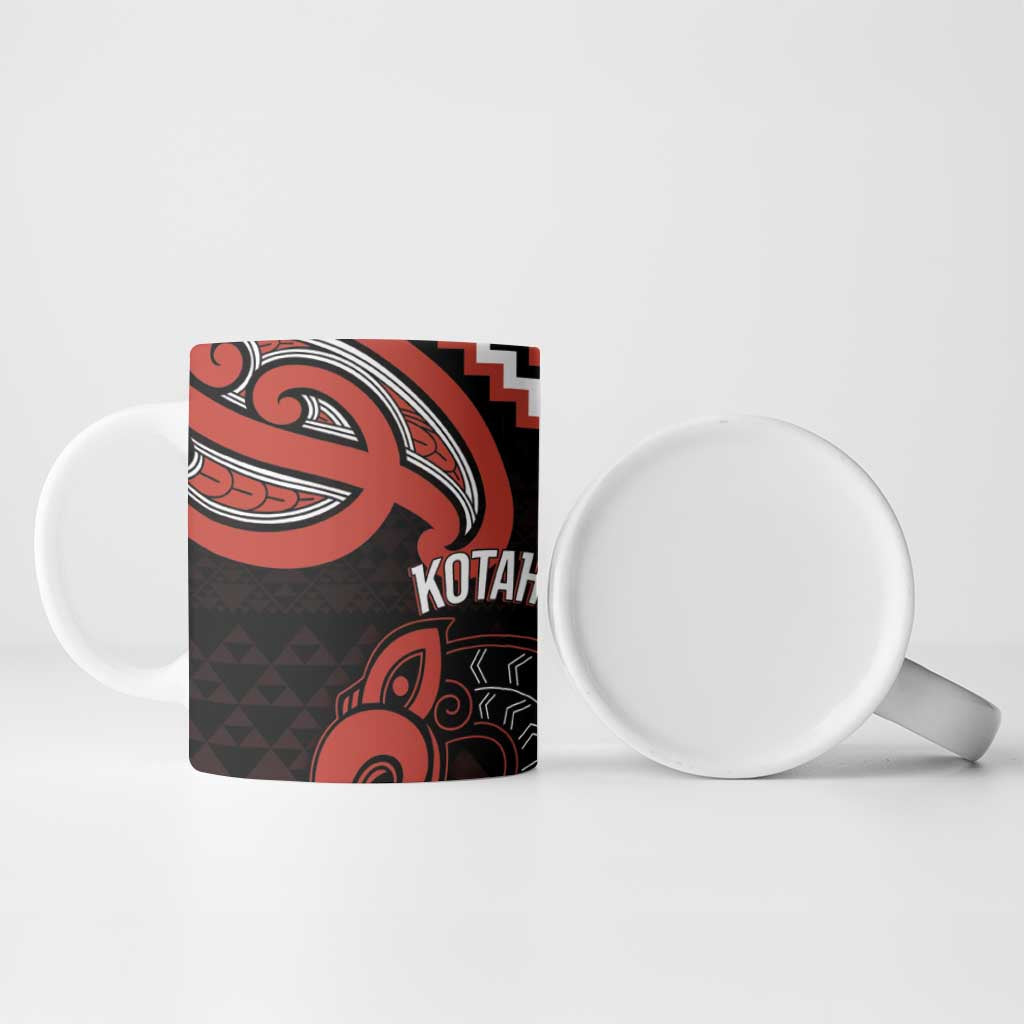 Maori Waitangi Ceramic Mug Kotahitanga Poutama Mix Whakairo - Polynesian Pride