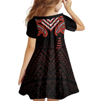 Maori Waitangi Family Matching Off The Shoulder Long Sleeve Dress and Hawaiian Shirt Kotahitanga Poutama Mix Whakairo LT7 - Polynesian Pride
