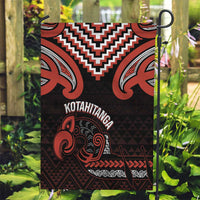 Maori Waitangi Garden Flag Kotahitanga Poutama Mix Whakairo LT7 Garden Flag Black - Polynesian Pride