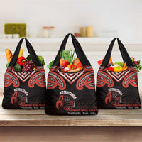 Maori Waitangi Grocery Bag Kotahitanga Poutama Mix Whakairo LT7 3-pack One Size Black - Polynesian Pride