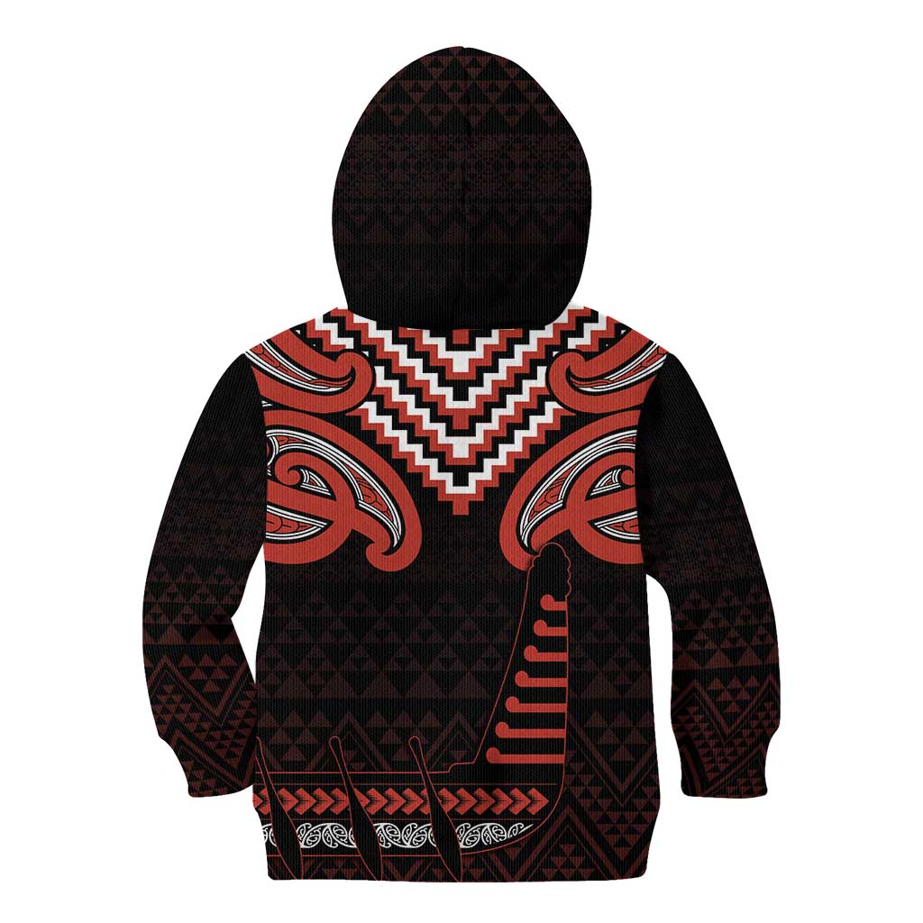 Maori Waitangi Kid Hoodie Kotahitanga Poutama Mix Whakairo - Polynesian Pride