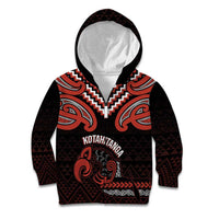 Maori Waitangi Kid Hoodie Kotahitanga Poutama Mix Whakairo - Polynesian Pride
