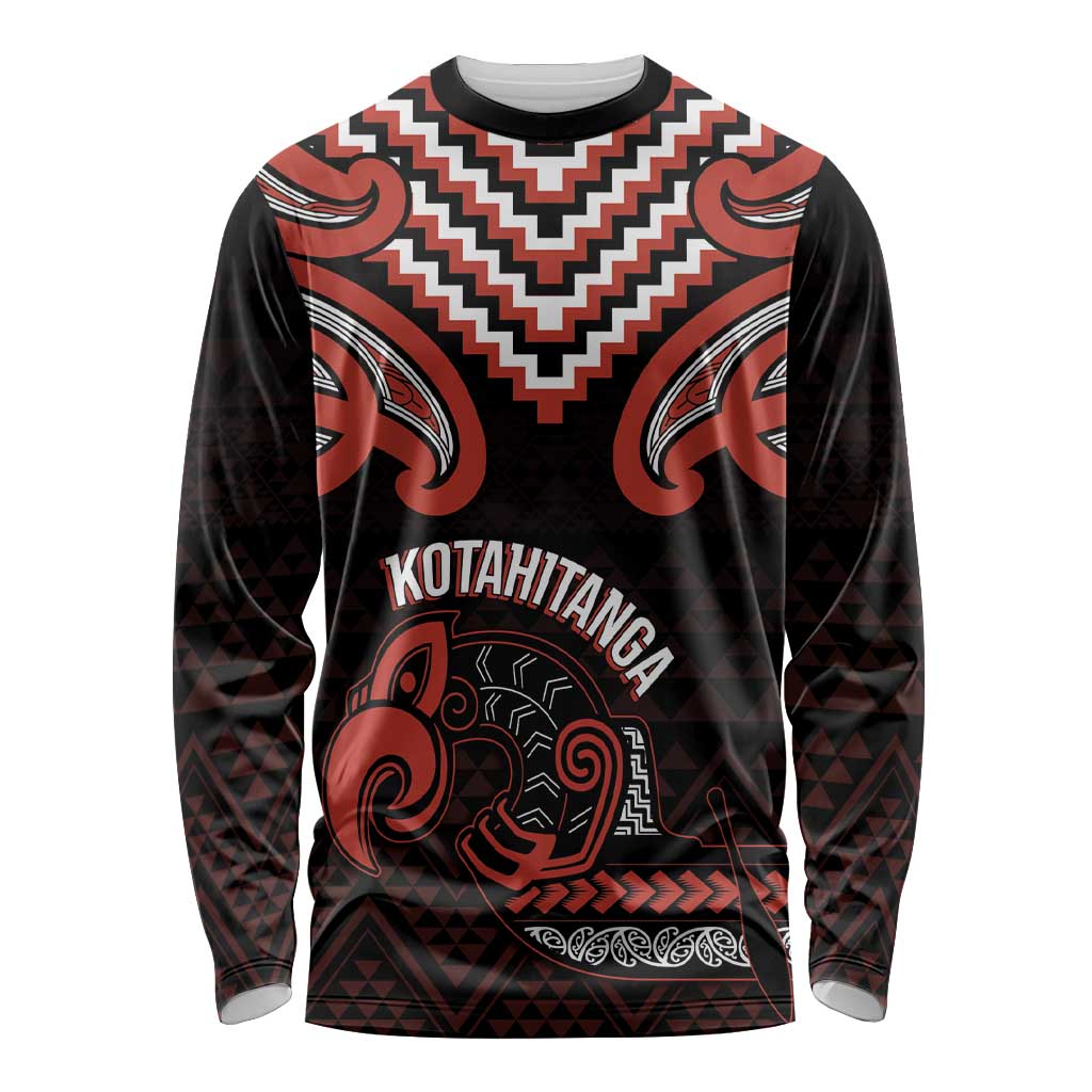 Maori Waitangi Long Sleeve Shirt Kotahitanga Poutama Mix Whakairo - Polynesian Pride