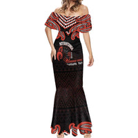 Maori Waitangi Mermaid Dress Kotahitanga Poutama Mix Whakairo - Polynesian Pride
